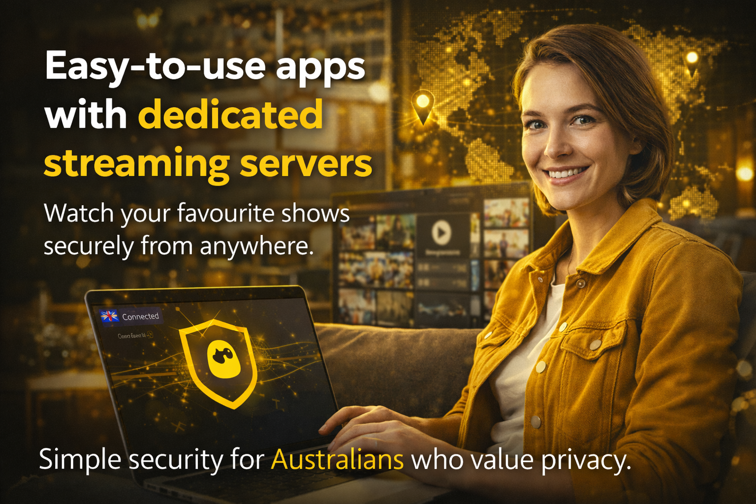 Easy to use CyberGhost VPN apps with dedicated streaming servers